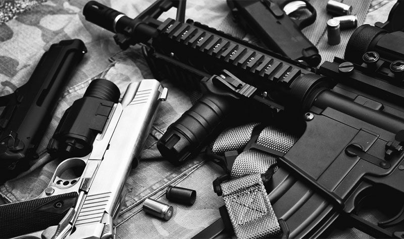 stockpile of guns stockpile of a variety of pistols and semi automatic firearms